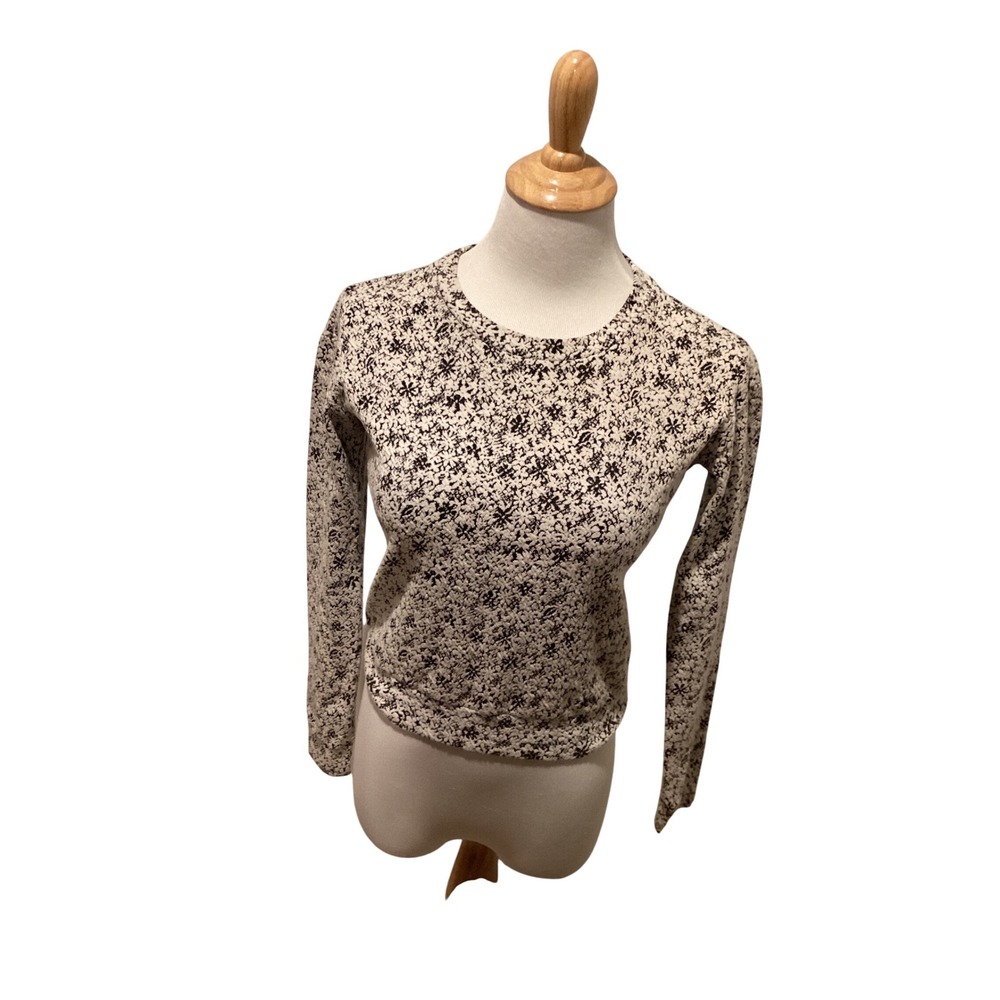 Hollister‎ Women's XS Long Sleeve Floral Print Crew Neck Top Shirt